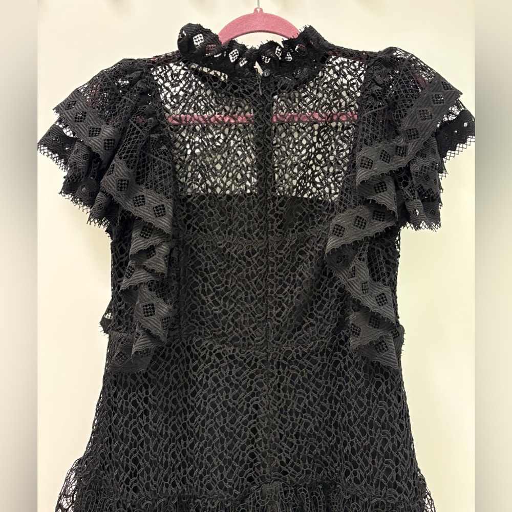 Anine Bing Penelope Lace Ruffle Teired Mini Dress Size M NWT - Picture 9 of 16